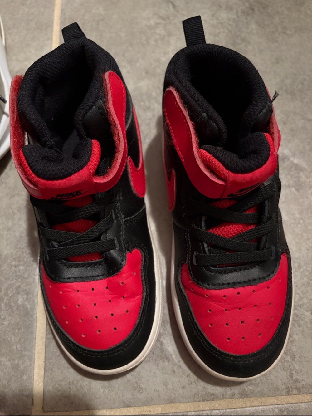 Nike Kids Black and Red High-Top Sneakers